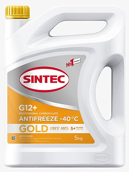 Антифриз SINTEC GOLD желтый G12+ 5 л.