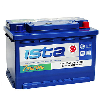 Аккумулятор ISTA 7 Series 6СТ- 75.0 низкий