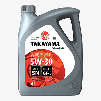 TAKAYAMA 5W30 SN GF-5 синтетическое 4 л. пластик