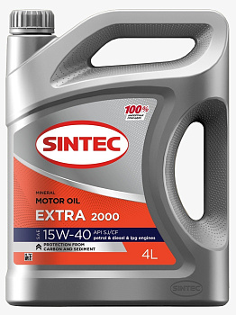 SINTEC EXTRA 2000 15W40 SJ/CF минеральное 4 л.