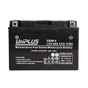 Аккумулятор UniPLUS High Performance EB9B-4, 8 Ач
