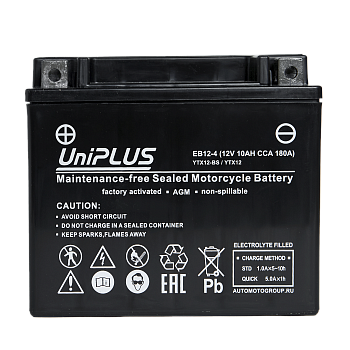 Аккумулятор UniPLUS High Performance EB12-4, 10 Ач