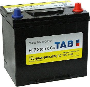 Аккумулятор TAB EFB Stop&Go 6СТ-60.0 (55D23L) яп. ст/бортик