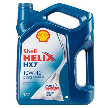 SHELL HELIX HX7 10W40 SN полусинтетическое 4 л.