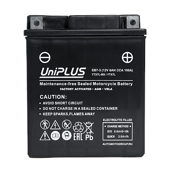 Аккумулятор UniPLUS High Performance EB7-3, 6 Ач