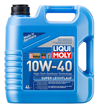LIQUI MOLY Super Leichtlauf 10W-40 SN A3/B4 синтетическое 4 л.