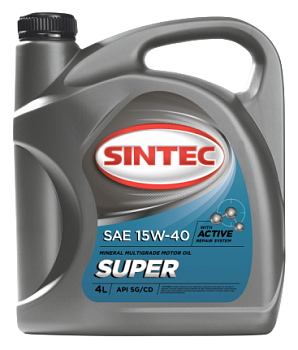 SINTEC SUPER 15W40 SG/CD минеральное 4 л.