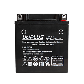 Аккумулятор UniPLUS SupertStart LT5A-3-1, 5 Ач