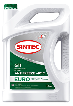 Антифриз SINTEC A-40 Euro зеленый G11 10 л.